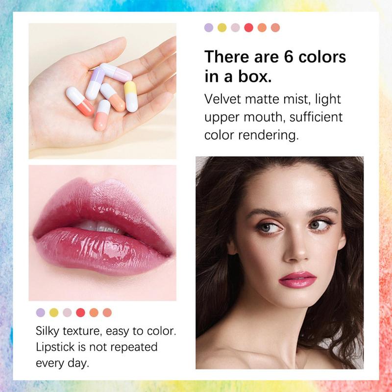 Mini Lipstick Set 6pcsWaterpro - Matte Velvet Lip Tint Long Lasting review and price