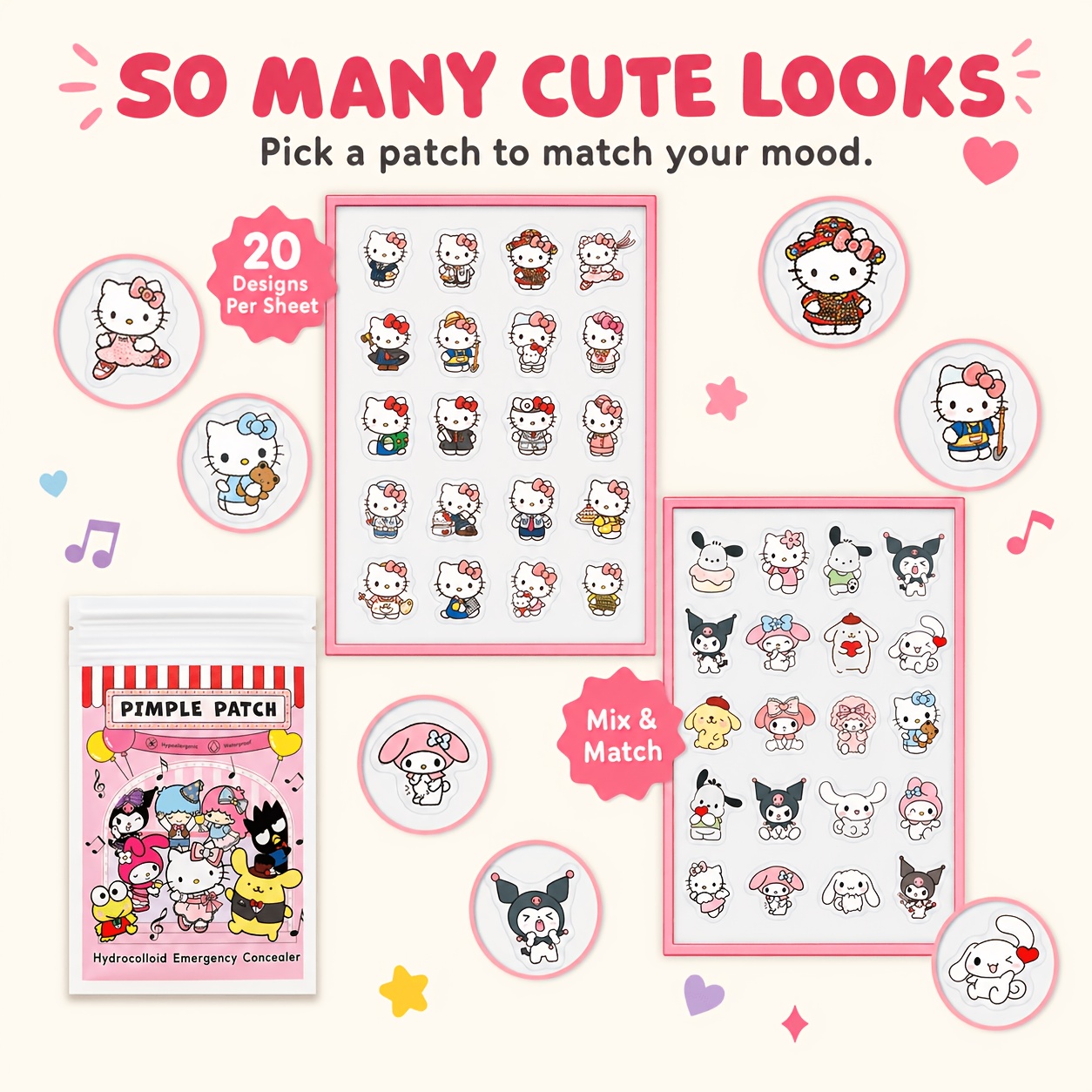 40/120PCS Hello Kitty acne pat - Skincare review and price