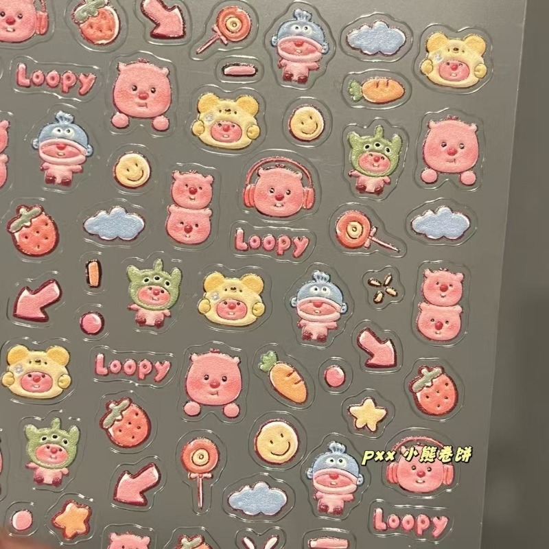 Loopy 3D embossed sticker, tra - Nail Art review and price