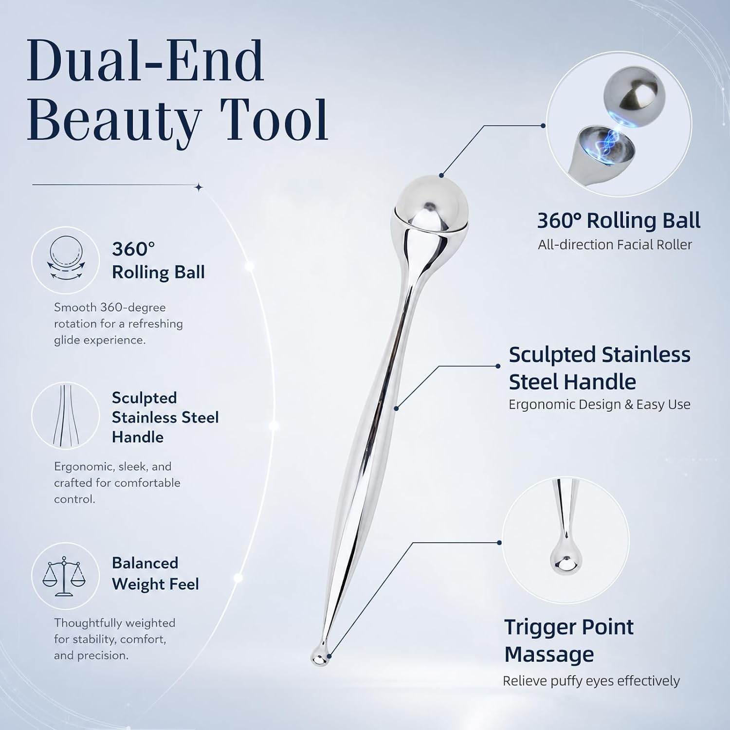 Metal Face Roller Massager Eye - Face Ice Roller Puffiness review and price