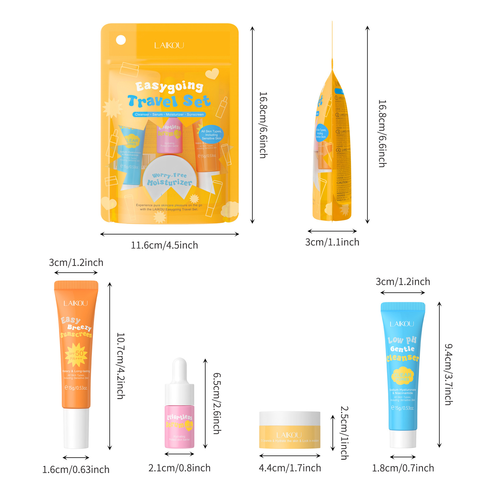 4PCS Laikou Ceramide Travel Su - Hyaluronic Acid Facial Serum review and price