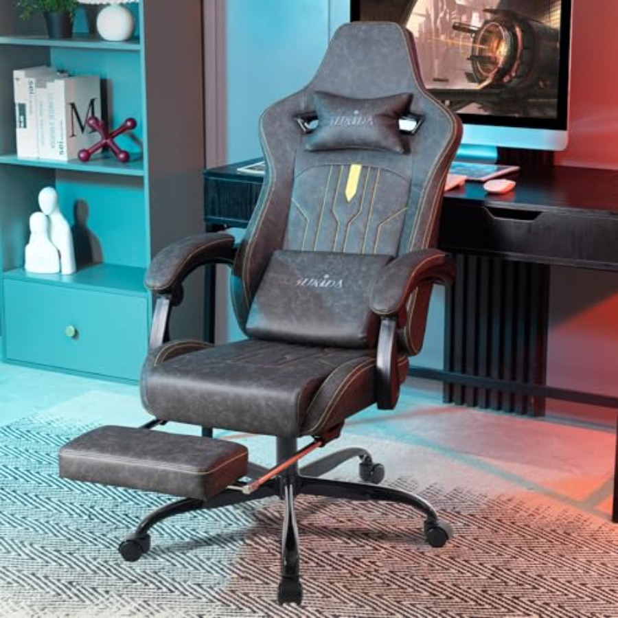 Gaming chair with footrest for - Massage review and price