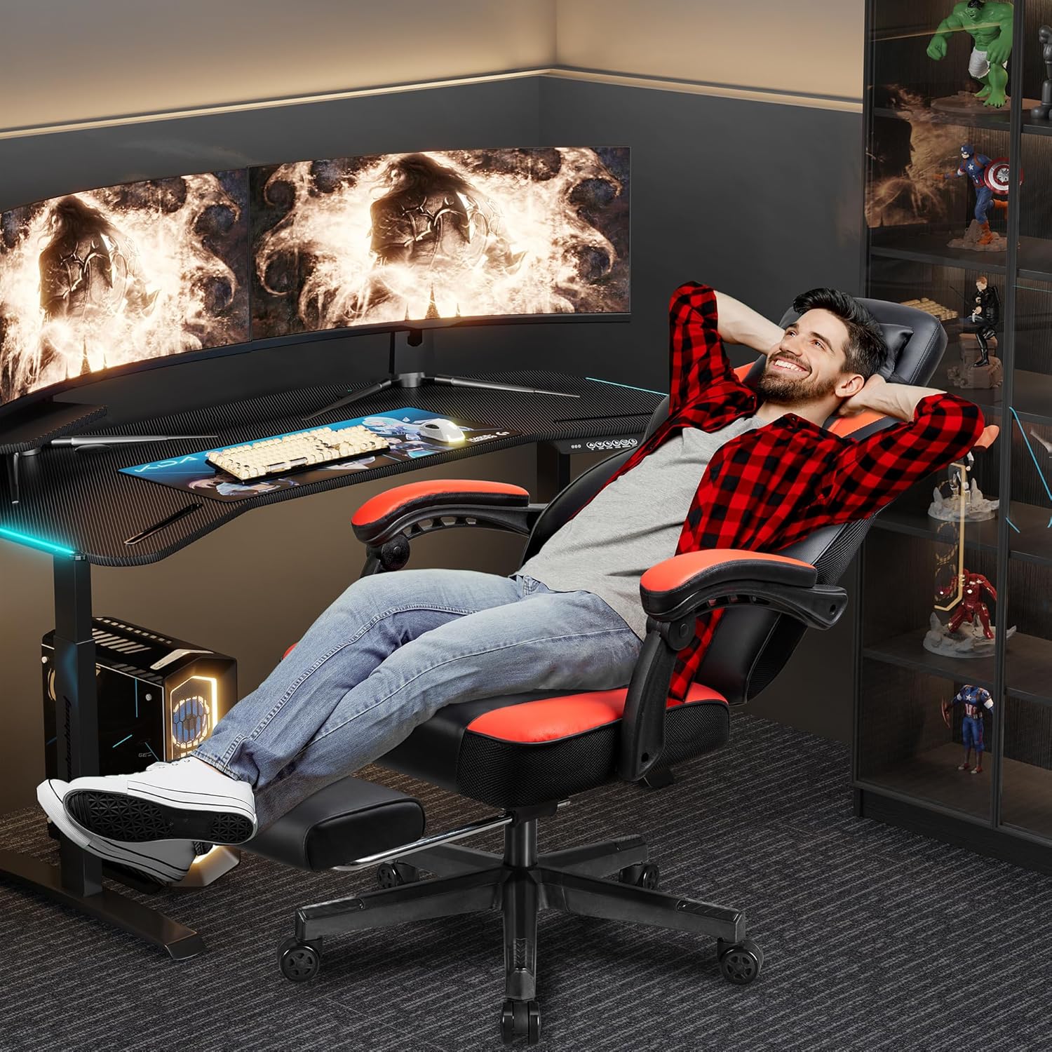 Gaming Chair with Footrest, Ma - Massage review and price
