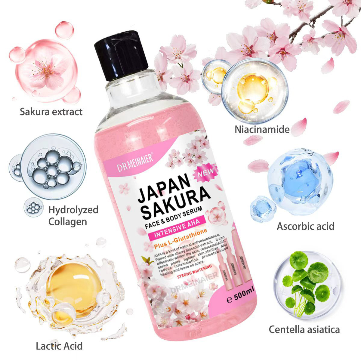 500ml Japan Sakura Face Body S - Niacinamide Pore Shrinking Essence review and price