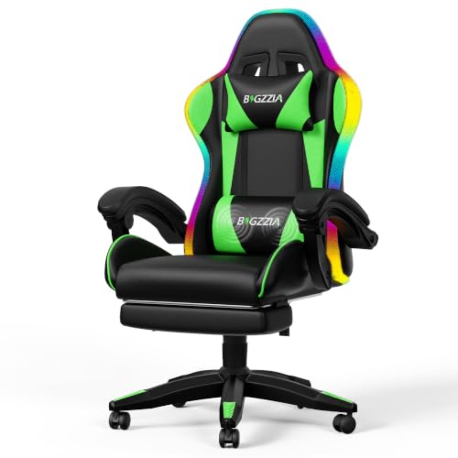 RGB gaming chair with footrest - Massage review and price