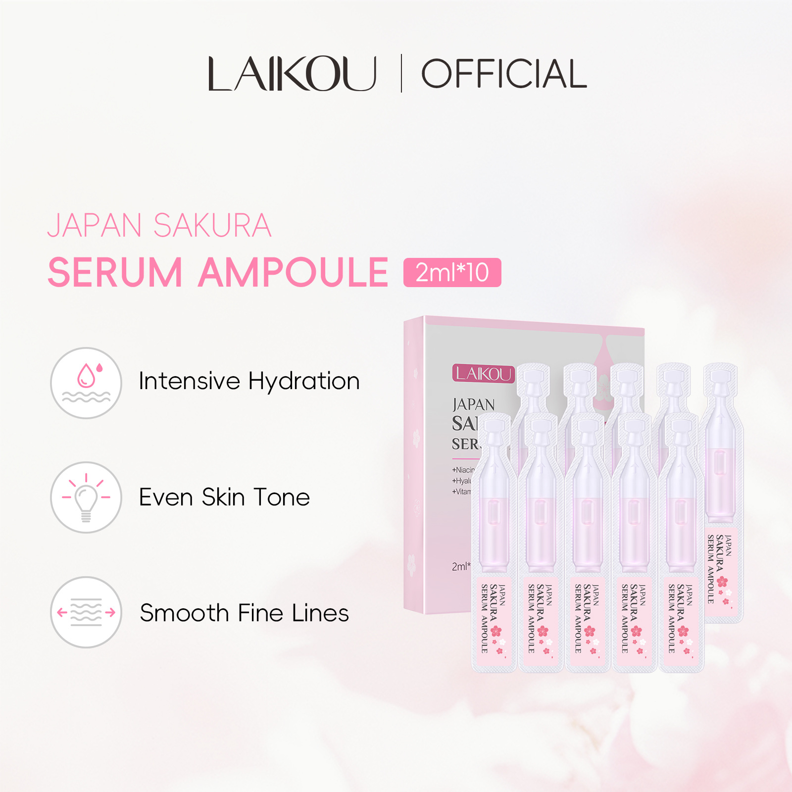 10pcs Sakura Moisturizing Face - Niacinamide Pore Shrinking Essence review and price